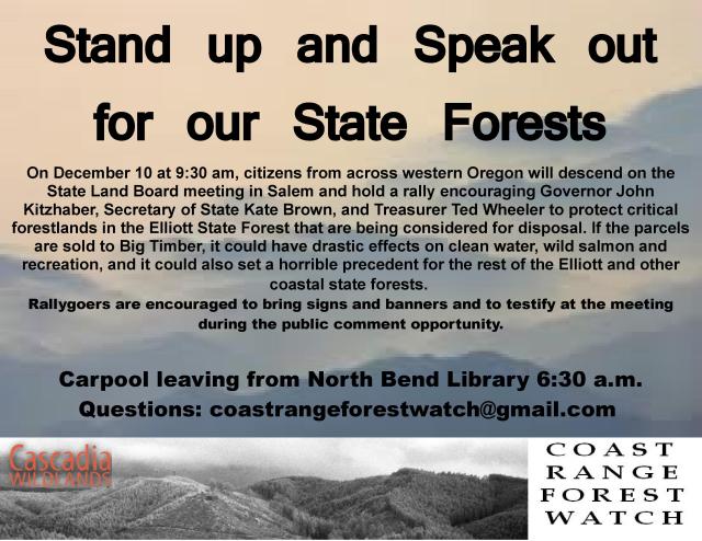 Rally with Cascadia Wildlands Dec. 10
