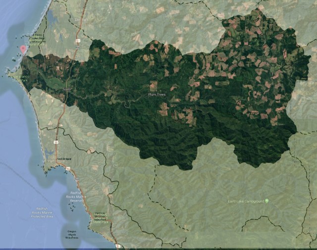 Sixes River Basin overlay with sat view smaller size